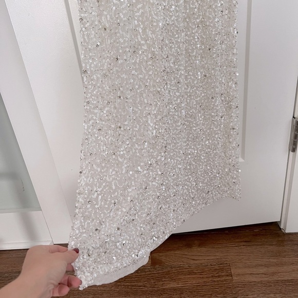 Retrofete Heidi Handmade Sequin Sheer Maxi Dress White NEW with tags - Picture 7 of 11